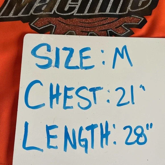 Minnesota Machine Hockey Jersey Sz M Orange Black White Glitter #2 Game Used - Picture 3 of 12